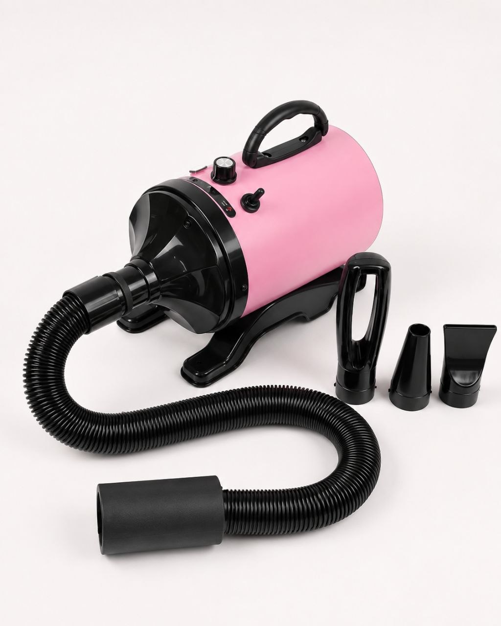 เครื่องเป่าขนสัตว์เลี้ยง 6800W สีชมพู พร้อมสายท่อลมและหัวเป่าครบชุด